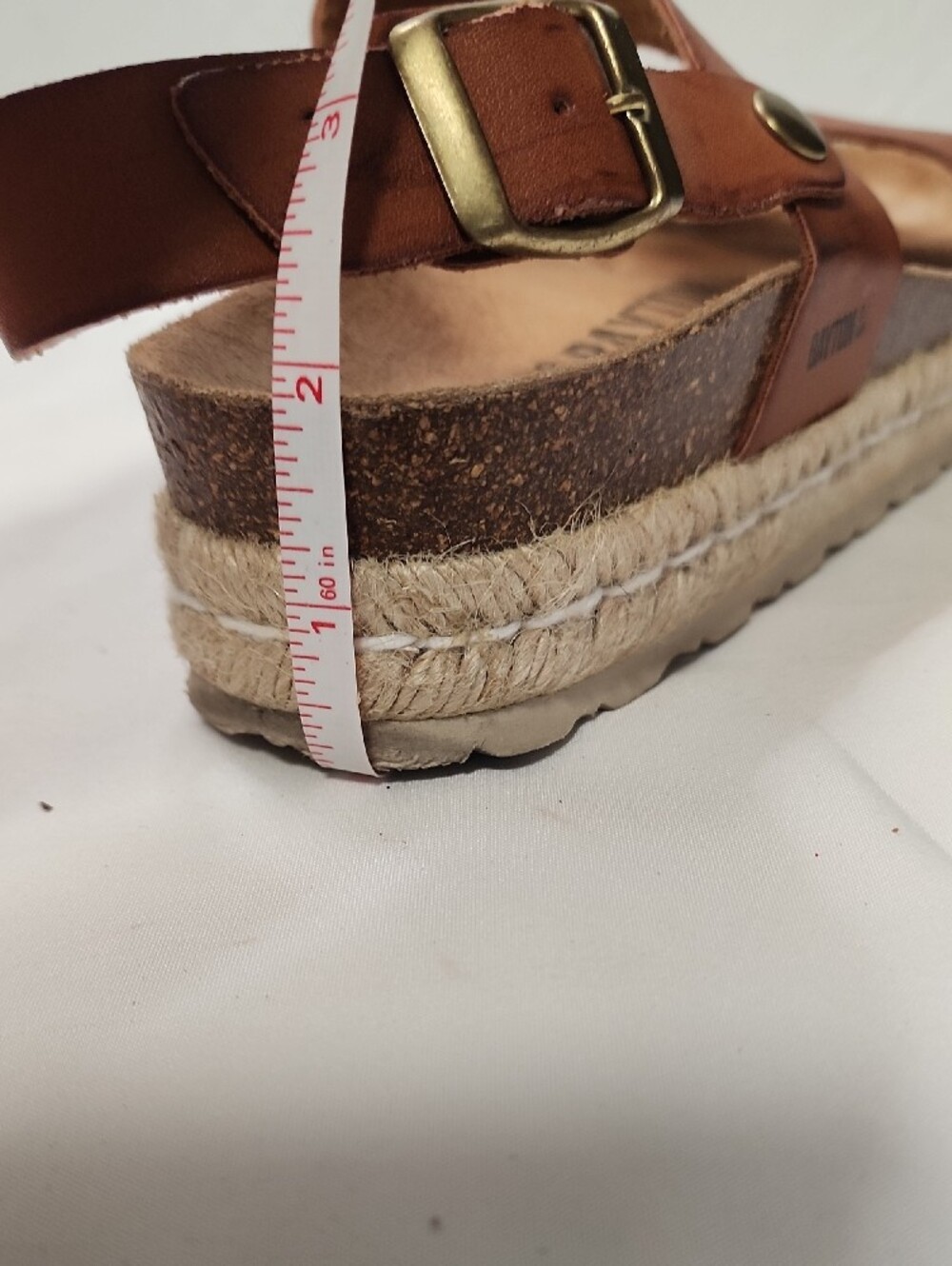 Women’s Tan Platform Espadrille Sandals with Ankle Strap - Picture 8 of 8
